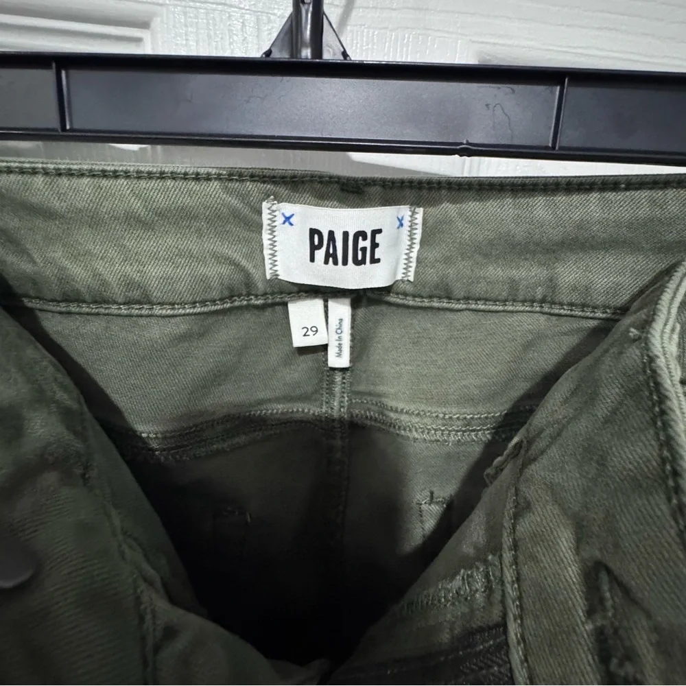 PAIGE Green Cargo Pants 29 Olive Skinny Ankle Utility Stretch‎ Jeans